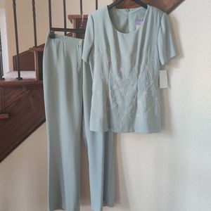 Zoompy 2pc Vtg Embellished Olive Green Pant Set